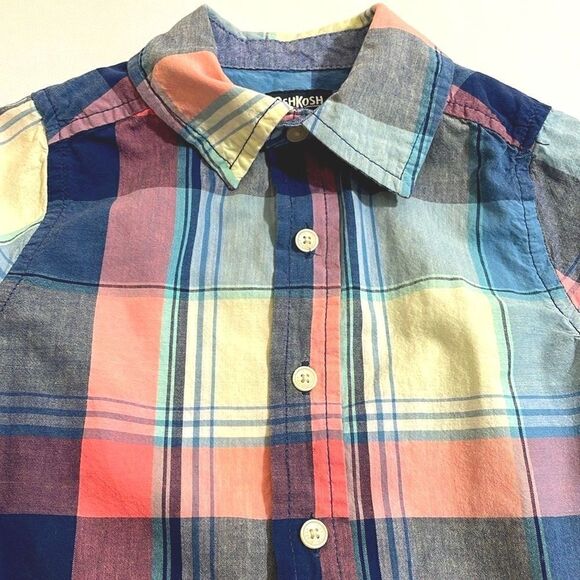 Osh Kosh B’Gosh Boys Plaid Short Sleeve Button Down - Picture 1 of 7